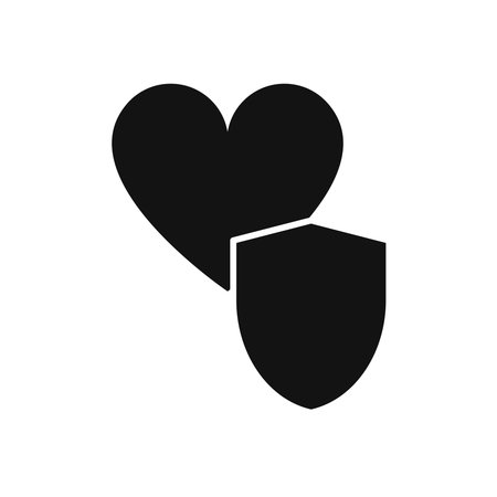 Flat heart with protection sign.のイラスト素材