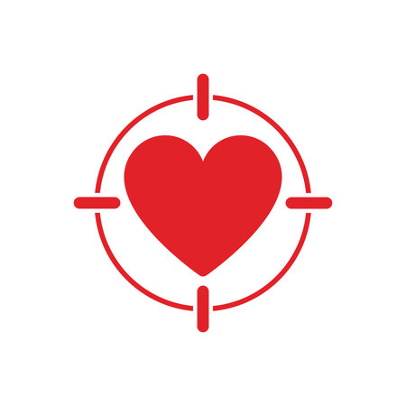 Heart icon in target crosshair, vector illustration.のイラスト素材