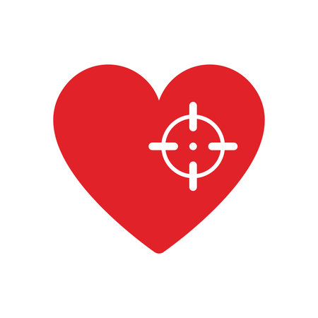 Heart icon in target crosshair, vector illustration.のイラスト素材