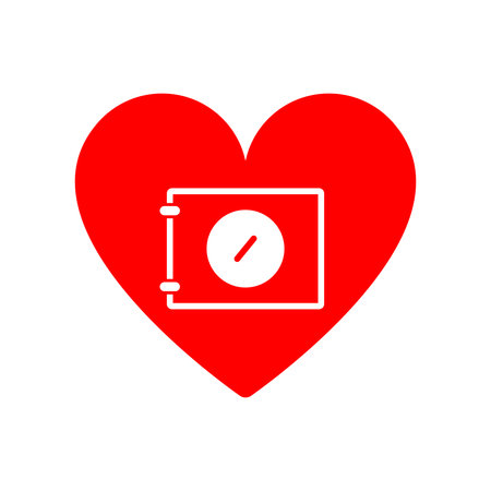 Security safe icon with heart signのイラスト素材