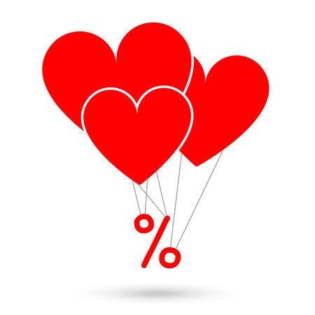 Balloon percent tag icon outline vector.のイラスト素材