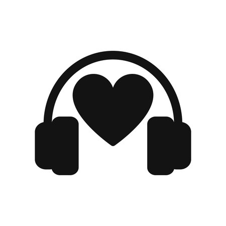 Headphone icon with heart love symbolのイラスト素材