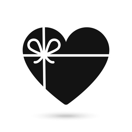 Heart gift box with a bowのイラスト素材