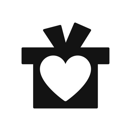 Gift Box Heart icon, Flat Designのイラスト素材