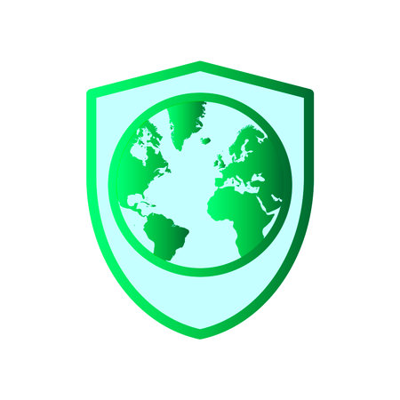 Eco world, planet earth with shield.のイラスト素材