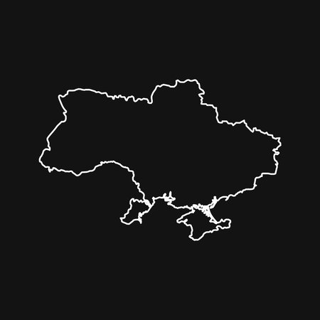 Map of Ukraine on Black Backgroundのイラスト素材