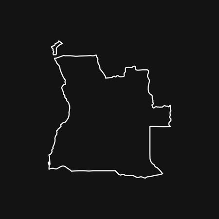 Map of Angola on Black Backgroundのイラスト素材