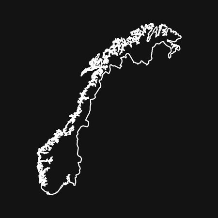 Map of Norway solated on Black background.のイラスト素材