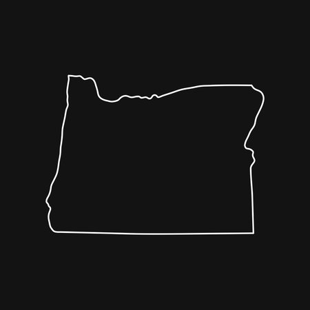 Oregon map on black backgroundのイラスト素材