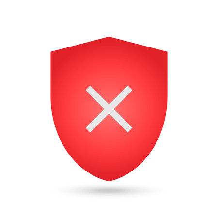 Red Secure Hosting Icon. Flat Design, Vector Illustration.のイラスト素材