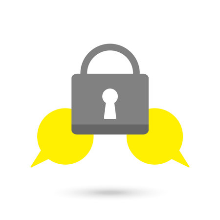 Encryption Message icon outline flat style.のイラスト素材