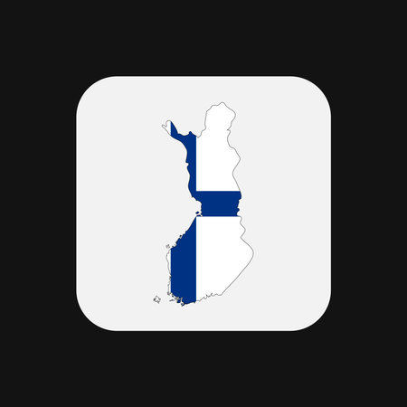 Finland map silhouette with flag on white backgroundのイラスト素材