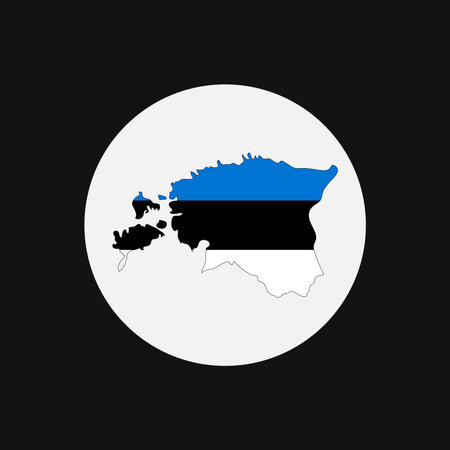 Estonia map silhouette with flag on white backgroundのイラスト素材