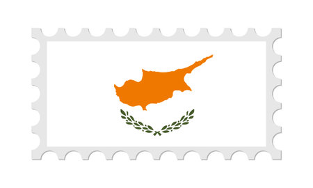 Cyprus Postage Stamp With Shadow. vector illustration.のイラスト素材