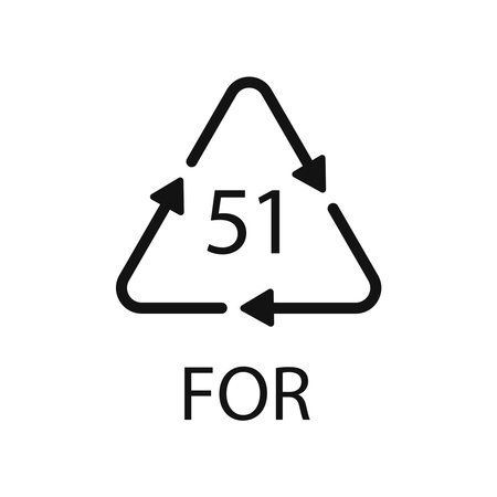Bio material recycling code 51 FOR. Vector Illustrationのイラスト素材