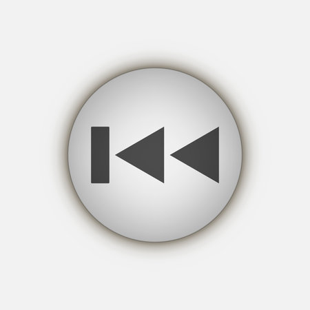 Gray rewind button, flat design styleのイラスト素材