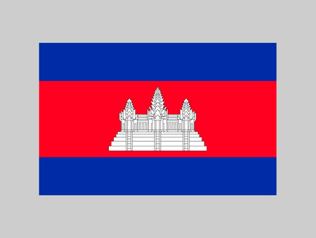 Cambodia flag, official colors and proportions. vector illustration.のイラスト素材