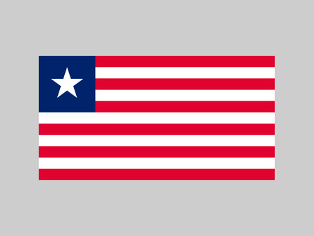 Liberia flag, official colors and proportions. vector illustration.のイラスト素材