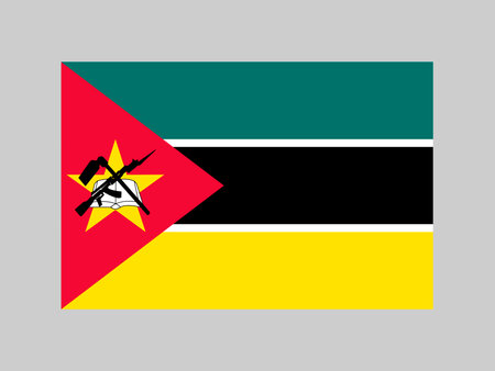 Mozambique flag, official colors and proportions. vector illustration.のイラスト素材