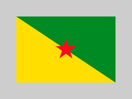 French Guiana flag, official colors and proportions. vector illustration.のイラスト素材