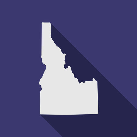 Idaho state map with long shadowのイラスト素材