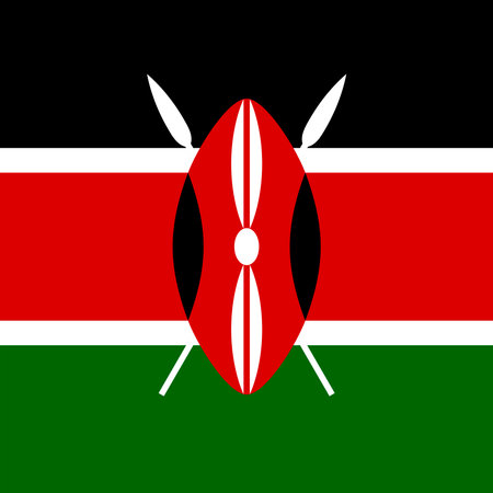 Kenya flag, official colors. vector illustration.のイラスト素材