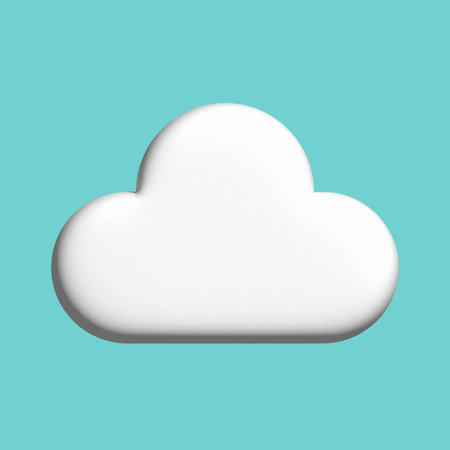 White 3d cloud isolated on a blue background.の写真素材