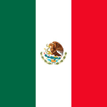 Mexico flag, official colors. vector illustration.のイラスト素材