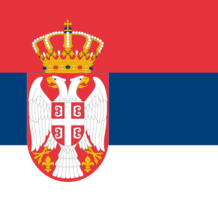 Serbia flag, official colors. vector illustration.のイラスト素材