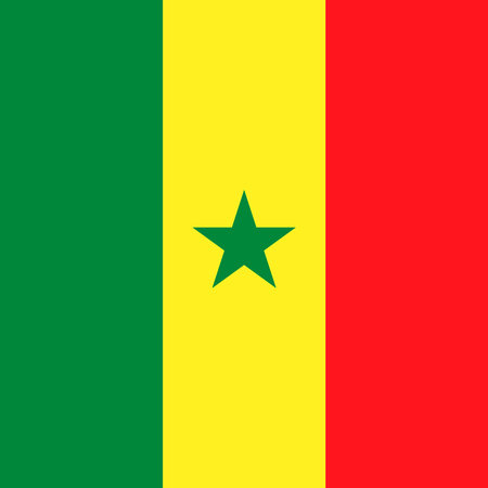Senegal flag, official colors. vector illustration.のイラスト素材