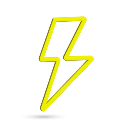Simple 3d thunderbolt icon. Thunder, bolt and high voltage signのイラスト素材