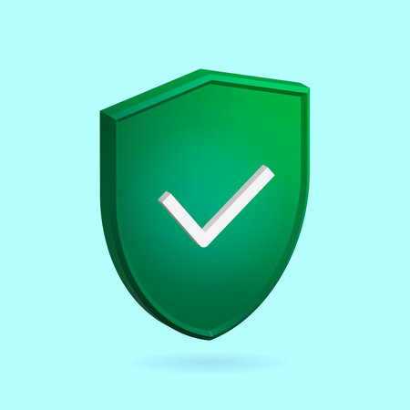 Green Secure Hosting Icon. 3D Design, Vector Illustration.のイラスト素材