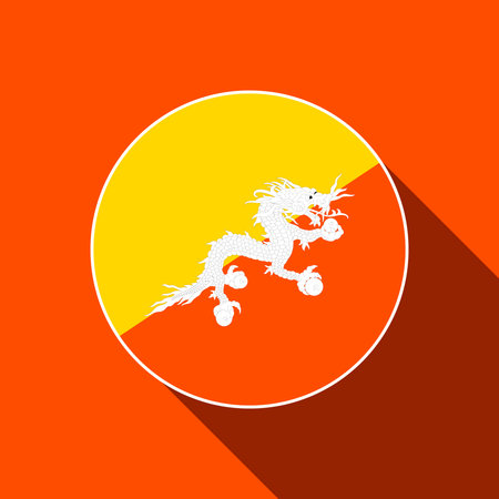 Country Bhutan. Bhutan flag. vector illustration.のイラスト素材