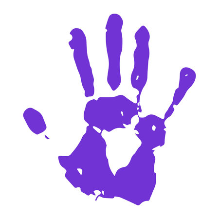 purple handprint. Gay Liberation Front. vector illustration.のイラスト素材