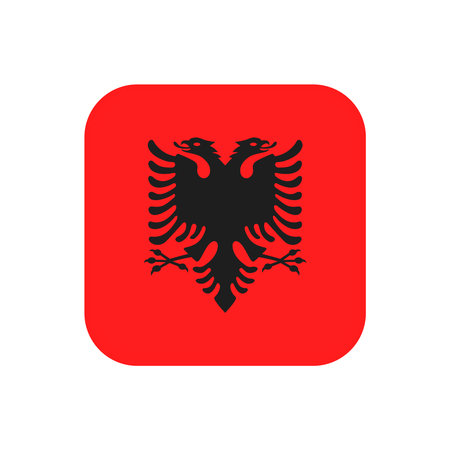 Albania flag, official colors. vector illustration.のイラスト素材