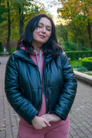 Close up portrait young beautiful woman.の写真素材