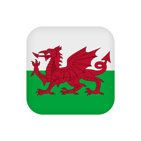 Wales flag, official colors. vector illustration.のイラスト素材