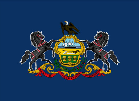 Pennsylvania state flag. vector illustration.のイラスト素材