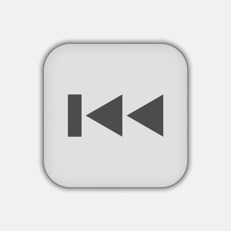 Gray rewind button, flat design styleのイラスト素材