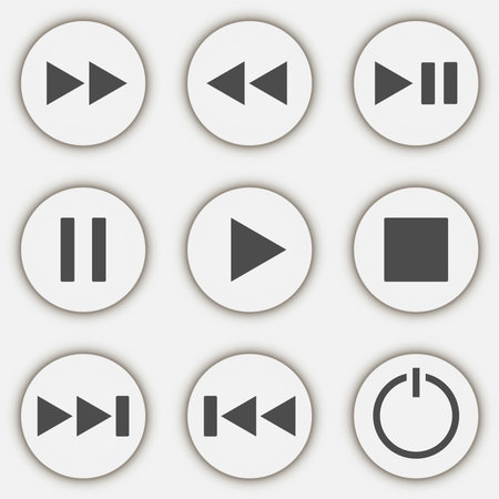 Media Player Buttons set. vector illustration.のイラスト素材