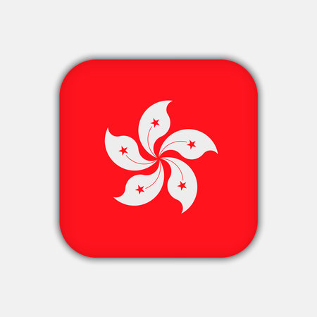 Hong Kong flag, official colors. vector illustration.のイラスト素材