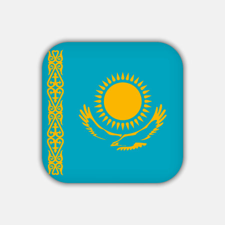 Kazakhstan flag, official colors. vector illustration.のイラスト素材