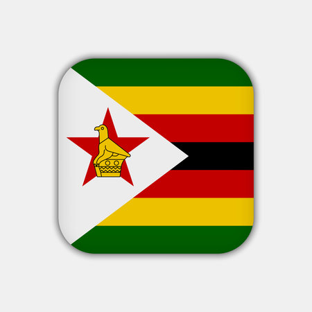 Zimbabwe flag, official colors. vector illustration.のイラスト素材