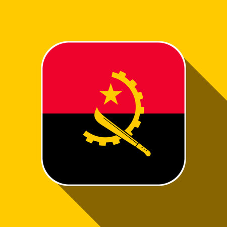 Angola flag, official colors. vector illustration.のイラスト素材