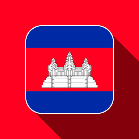 Cambodia flag, official colors. vector illustration.のイラスト素材