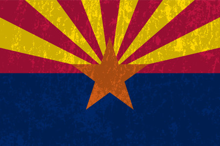 Arizona state grunge flag. vector illustration.のイラスト素材