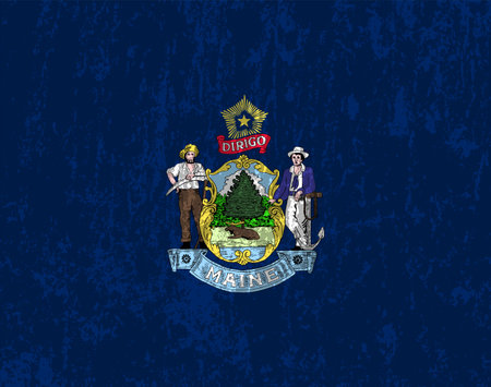 Maine state grunge flag. vector illustration.のイラスト素材
