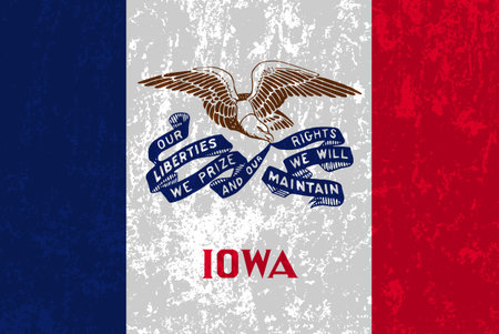 Iowa state grunge flag. vector illustration.のイラスト素材