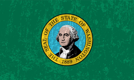 Washington state grunge flag. vector illustration.のイラスト素材