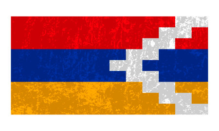 Artsakh grunge flag, official colors and proportions. vector illustration.のイラスト素材